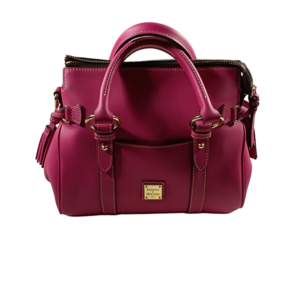 Dooney & Bourke Satchel Women Small Fuchsia Pink Tassel Leather Bag
